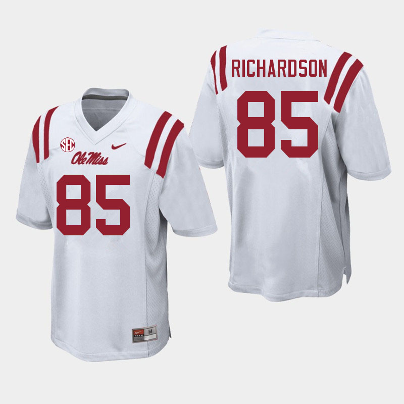 Jamar Richardson Ole Miss Rebels NCAA Men's White #85 Stitched Limited College Football Jersey GGJ3158AM